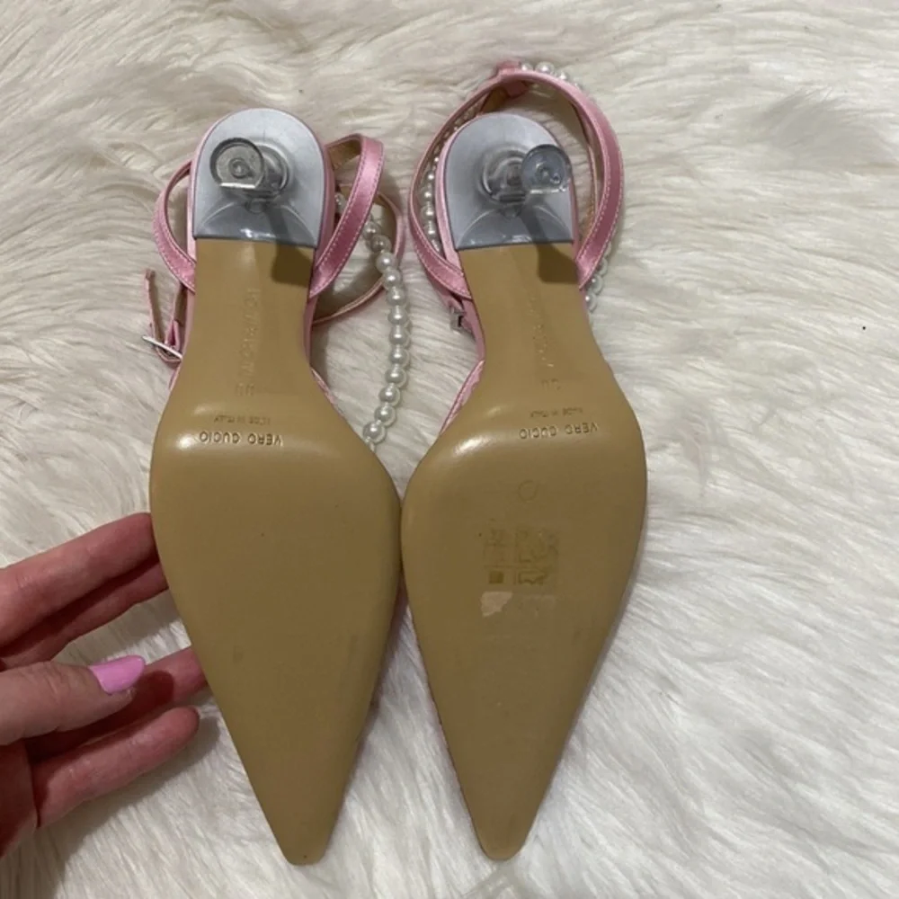 Mach & Mach Mini Bow embellished pink kitten lace pump heel‎ size 36EU